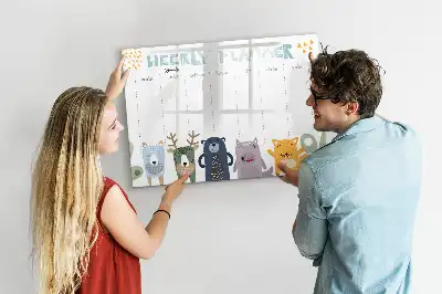 Tableau magnétique pour dessiner planificateur hebdomadaire pour enfants