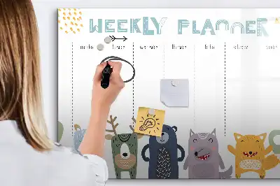 Tableau magnétique pour dessiner planificateur hebdomadaire pour enfants