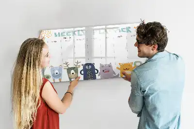 Tableau magnétique pour dessiner planificateur hebdomadaire pour enfants
