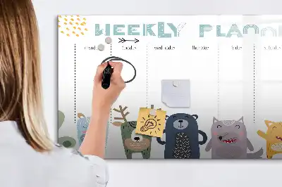 Tableau magnétique pour dessiner planificateur hebdomadaire pour enfants