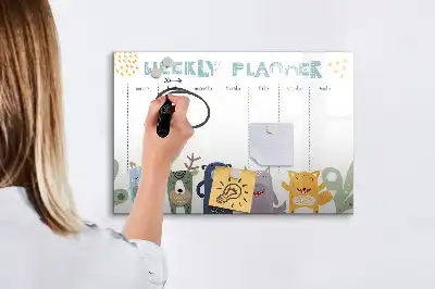 Tableau magnétique pour dessiner planificateur hebdomadaire pour enfants