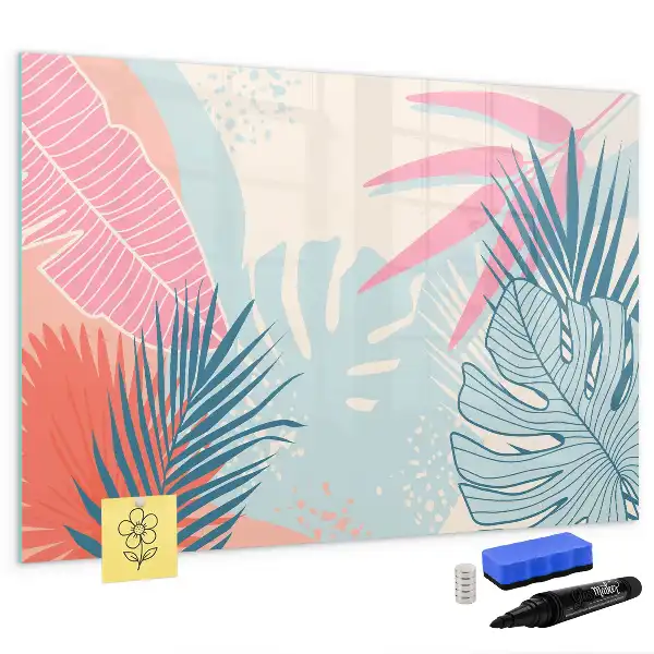 Tableau magnétique à dessiner feuilles pastel