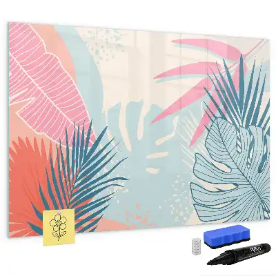 Tableau magnétique à dessiner feuilles pastel