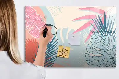 Tableau magnétique à dessiner feuilles pastel
