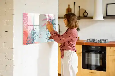 Tableau magnétique à dessiner feuilles pastel