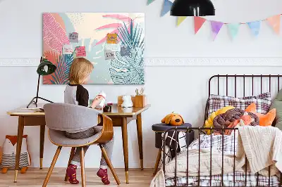 Tableau magnétique à dessiner feuilles pastel