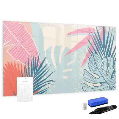 Tableau magnétique à dessiner feuilles pastel