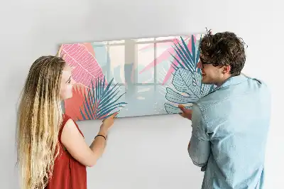 Tableau magnétique à dessiner feuilles pastel