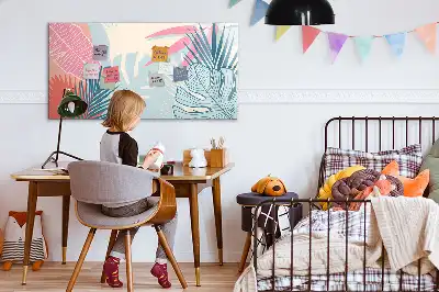Tableau magnétique à dessiner feuilles pastel