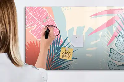 Tableau magnétique à dessiner feuilles pastel