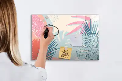 Tableau magnétique à dessiner feuilles pastel