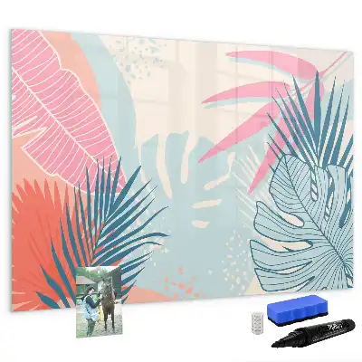 Tableau magnétique à dessiner feuilles pastel
