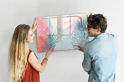 Tableau magnétique à dessiner feuilles pastel