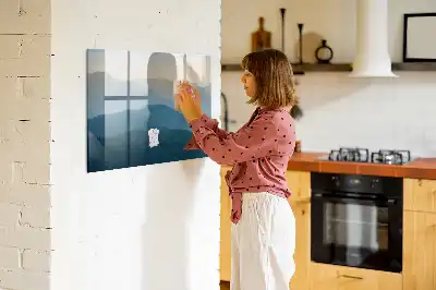 Tableau magnétique pour dessiner motif abstraction de paysage
