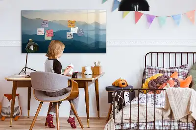 Tableau magnétique pour dessiner motif abstraction de paysage