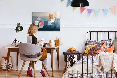 Tableau magnétique pour dessiner motif abstraction de paysage
