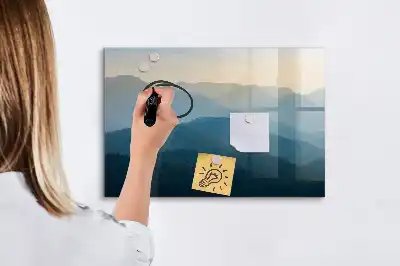 Tableau magnétique pour dessiner motif abstraction de paysage