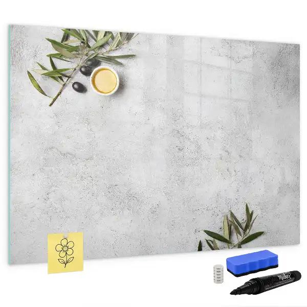 Tableau magnétique pour dessiner motif olives minimalistes