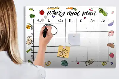 Planificateur de repas hebdomadaire tableau magnétique pour dessiner
