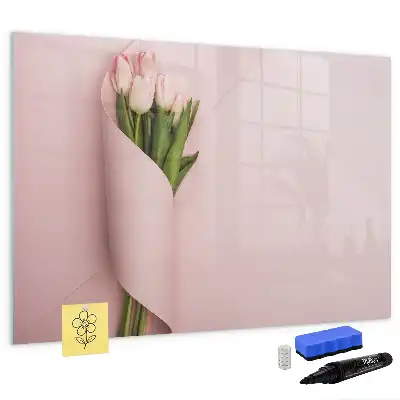 Tableau magnétique à dessiner motif bouquet de fleurs
