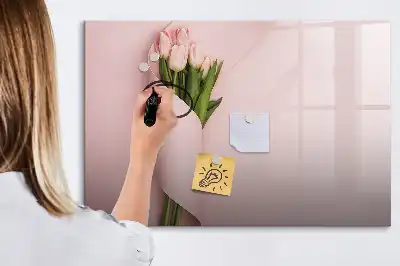 Tableau magnétique à dessiner motif bouquet de fleurs