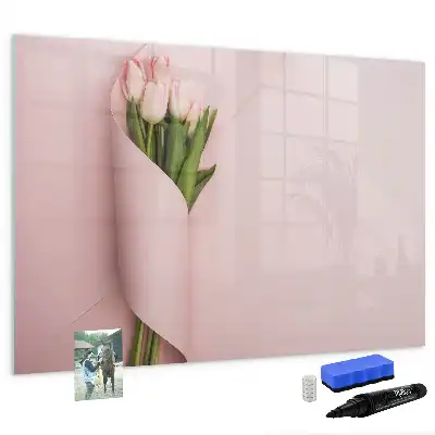Tableau magnétique à dessiner motif bouquet de fleurs