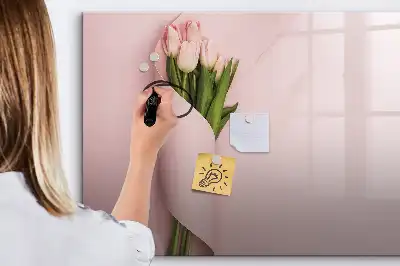 Tableau magnétique à dessiner motif bouquet de fleurs