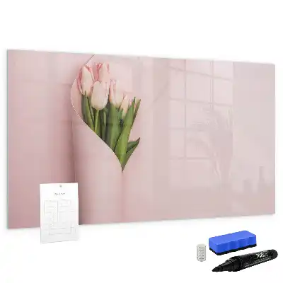 Tableau magnétique à dessiner motif bouquet de fleurs
