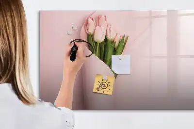 Tableau magnétique à dessiner motif bouquet de fleurs