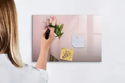 Tableau magnétique à dessiner motif bouquet de fleurs