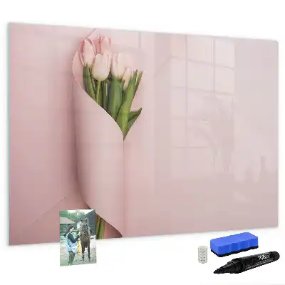 Tableau magnétique à dessiner motif bouquet de fleurs