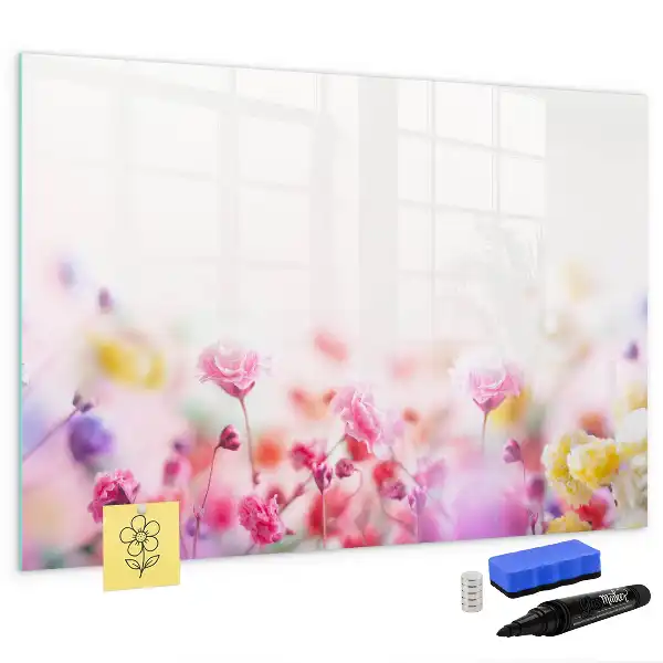 Tableau magnétique pour dessiner motif fleurs des champs