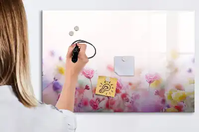 Tableau magnétique pour dessiner motif fleurs des champs