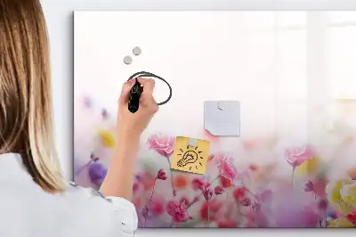 Tableau magnétique pour dessiner motif fleurs des champs