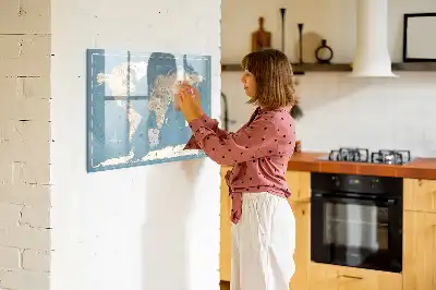 Tableau magnétique à dessiner carte du monde vintage