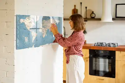 Tableau magnétique à dessiner carte du monde vintage