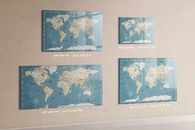 Tableau magnétique à dessiner carte du monde vintage