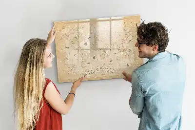 Carte du monde vintage tableau magnétique pour dessiner