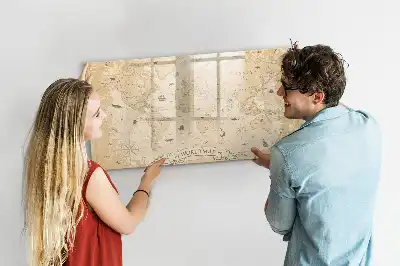 Carte du monde vintage tableau magnétique pour dessiner