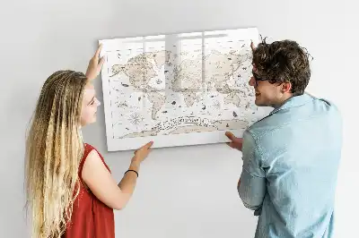 Carte du monde vintage magnétique à dessiner tableau magnétique