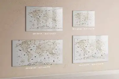 Carte du monde vintage magnétique à dessiner tableau magnétique
