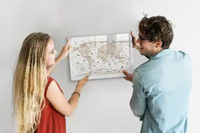 Carte du monde vintage magnétique à dessiner tableau magnétique