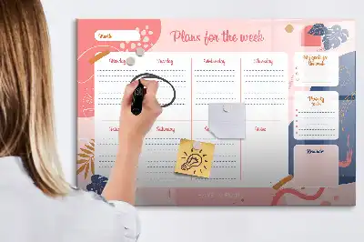 Tableau magnétique pour dessiner planificateur de la semaine