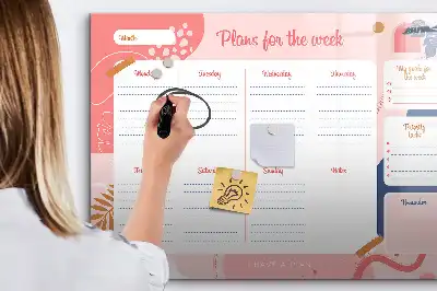Tableau magnétique pour dessiner planificateur de la semaine