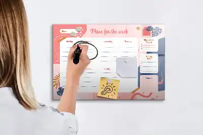 Tableau magnétique pour dessiner planificateur de la semaine
