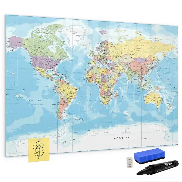 Carte politique du monde tableau magnétique à dessiner
