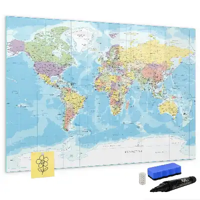 Carte politique du monde tableau magnétique à dessiner