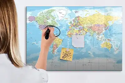 Carte politique du monde tableau magnétique à dessiner