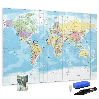 Carte politique du monde tableau magnétique à dessiner