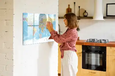 Carte politique du monde tableau magnétique à dessiner